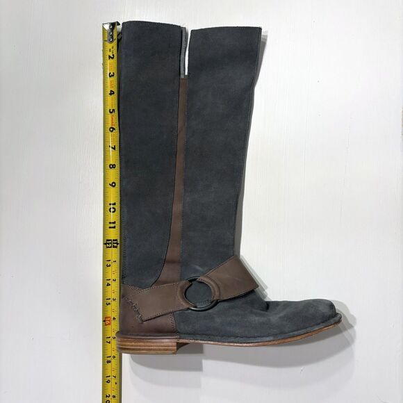 Olukai Women's Holo Lio ll Gray Leather High Riding Boots Western Bohemian Sz 9 - Picture 14 of 15